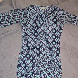 Just USA Blue and Green Geometric Dress